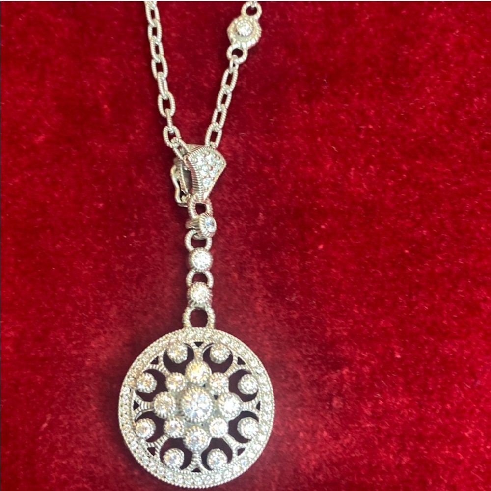 Judith Ripka Silver Necklace with White Accents